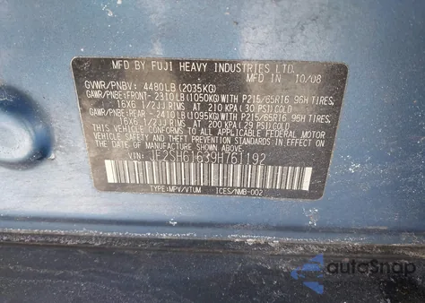 2009 Subaru Forester 2.5X z USA, uszkodzony, nr VIN JF2SH61639H761192